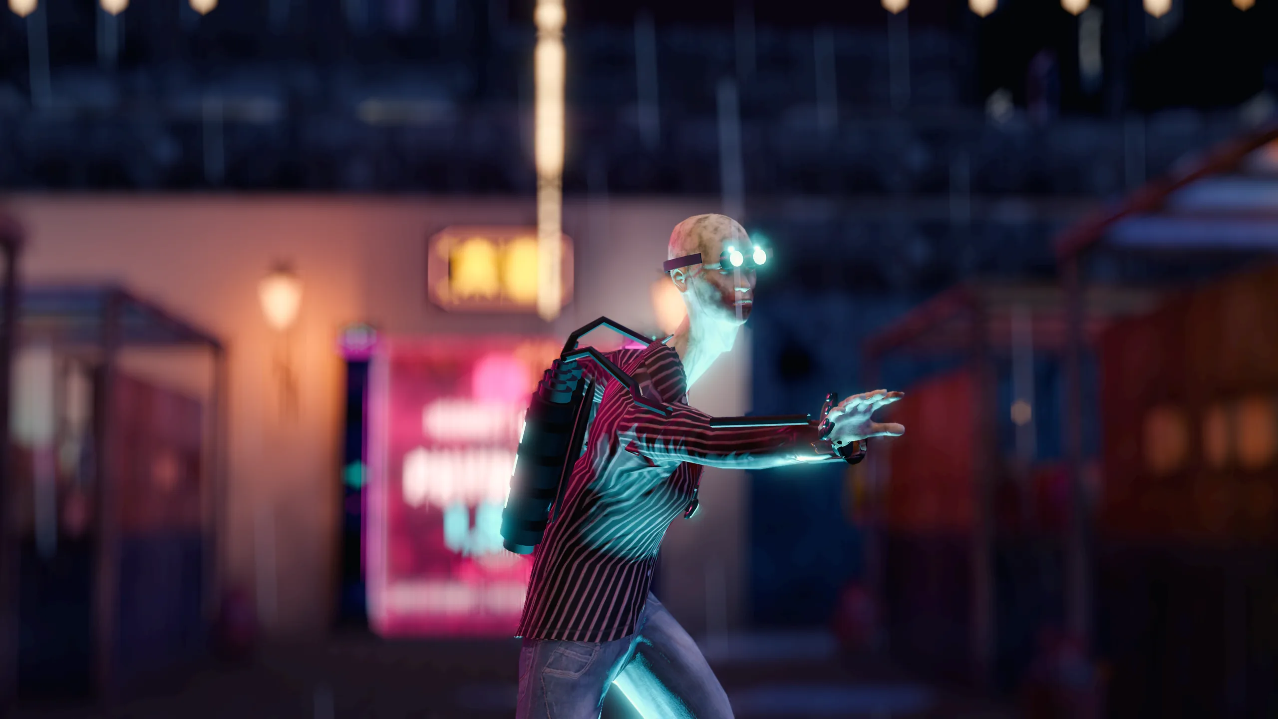 A Sparker trailing a pool of sparks, cyan eyes